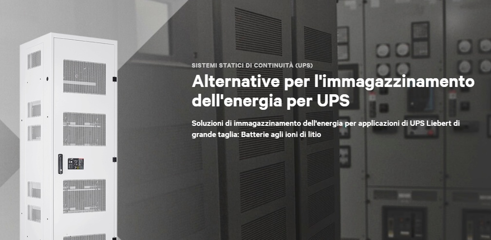 Vertiv introduce le batterie agli ioni di litio per i sistemi UPS di grandi dimensioni